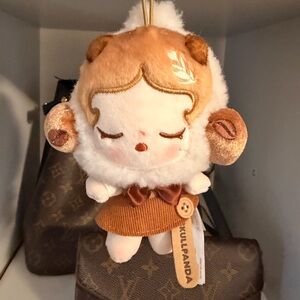 Skullpanda coffee factory Brown Plush Keychain